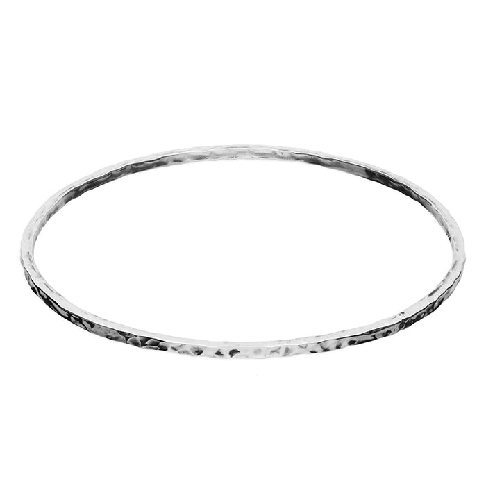 Sterling Silver Hammered Solid Bangle