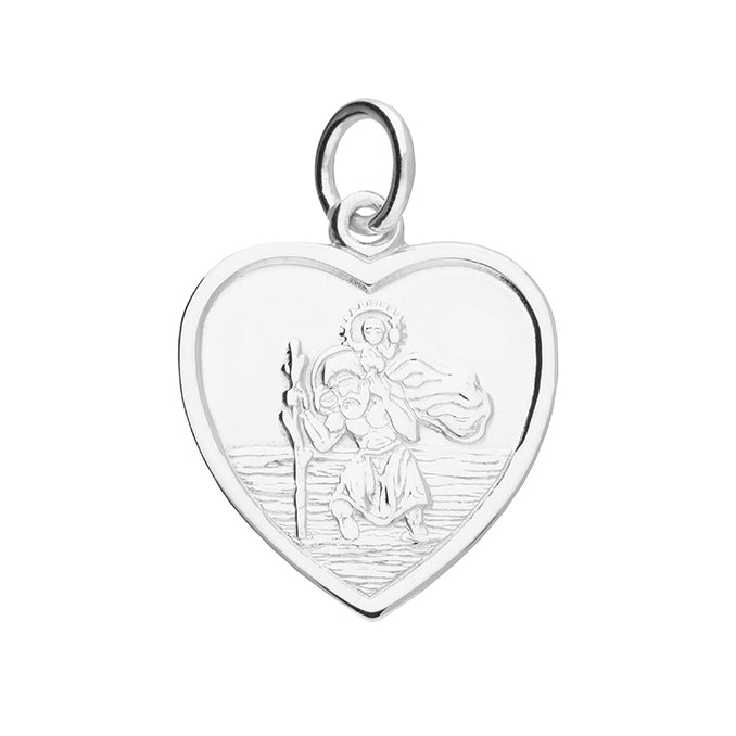 Sterling Silver Heart St Christopher