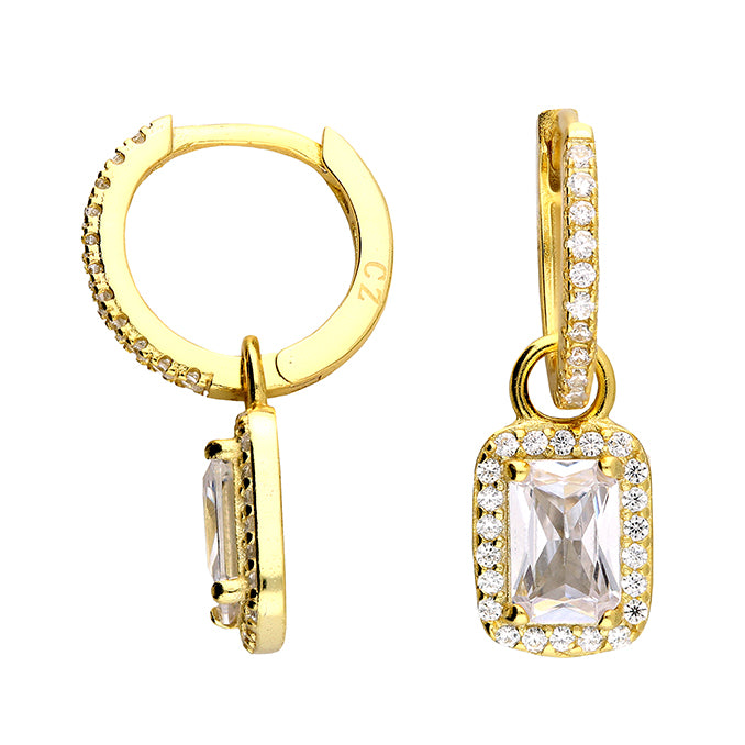 Sterling Silver Gold Plated Drop Earrings