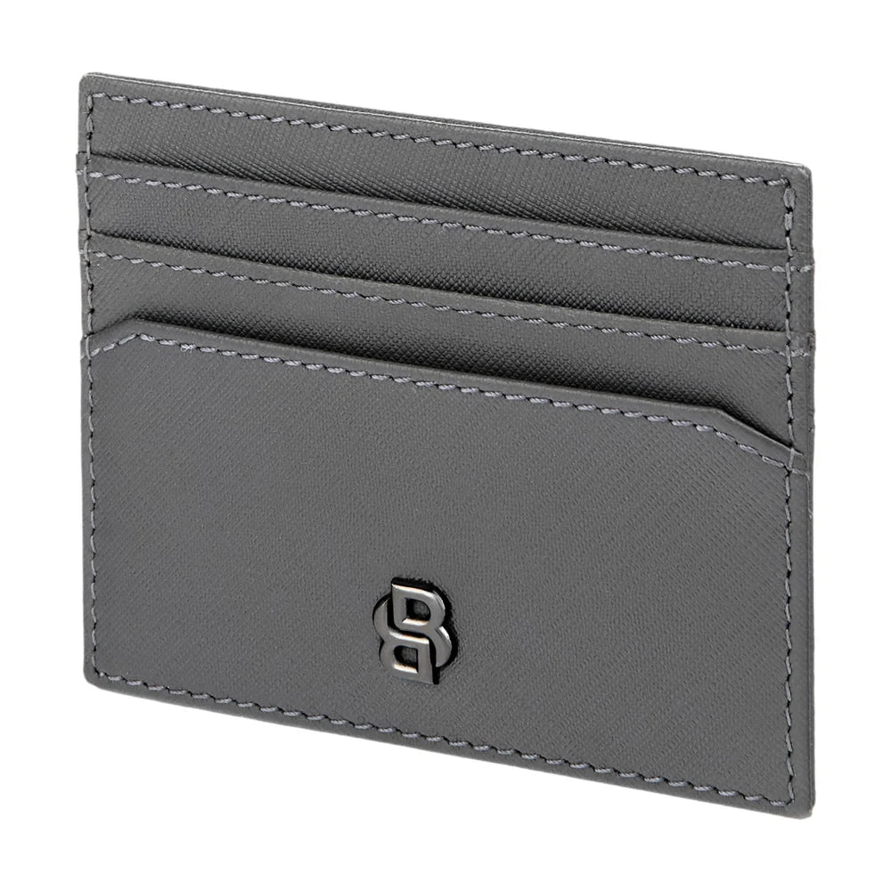 Boss Double B Saffiano Grey Card Holder