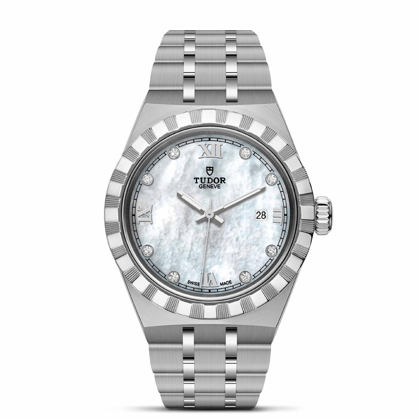 ROYAL 28mm | Steel Case Pearl & Diamond Dot Dial