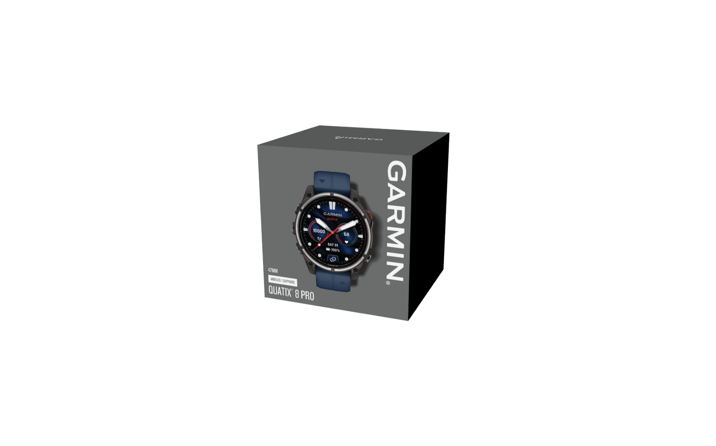 Garmin Quatix 8 Pro 47mm AMOLED Sapphire Titanium Blue Silicone Band