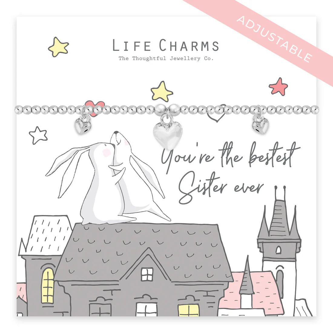 Bestest Sister Life Charms Bracelet