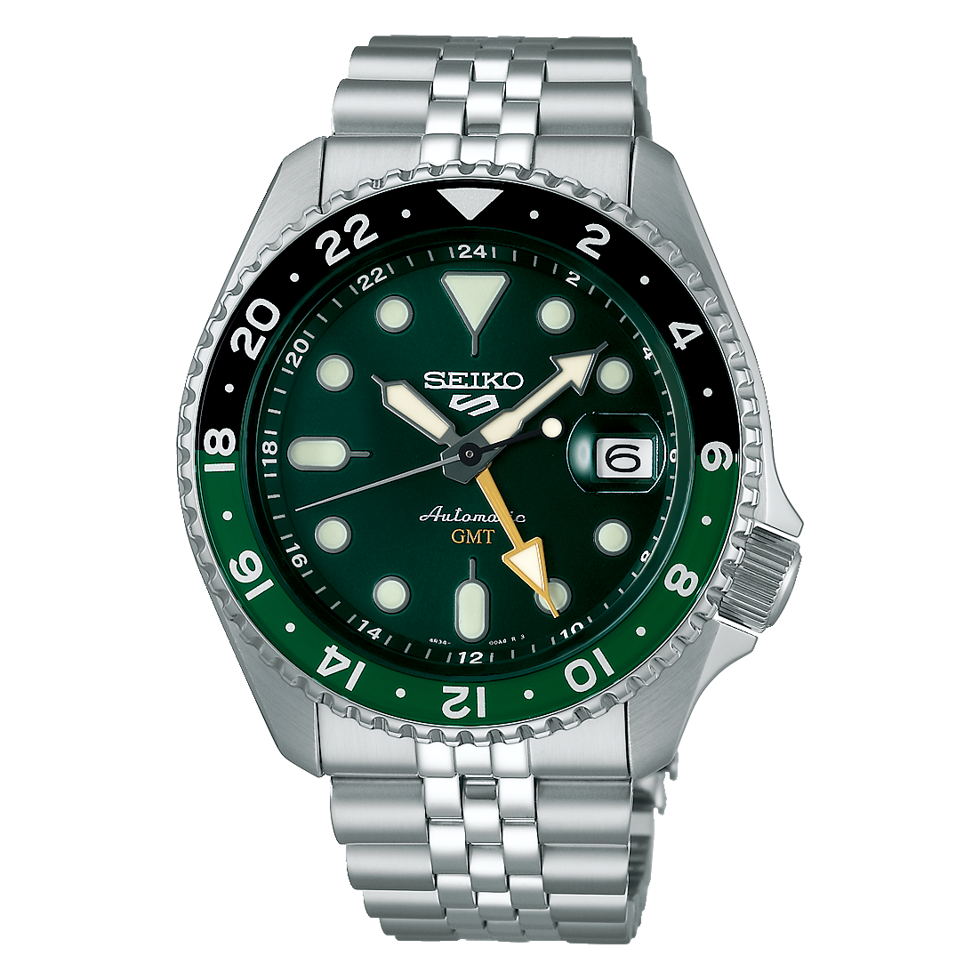 Seiko 5 Sports SKX GMT Bi-Colour Green Gents Watch