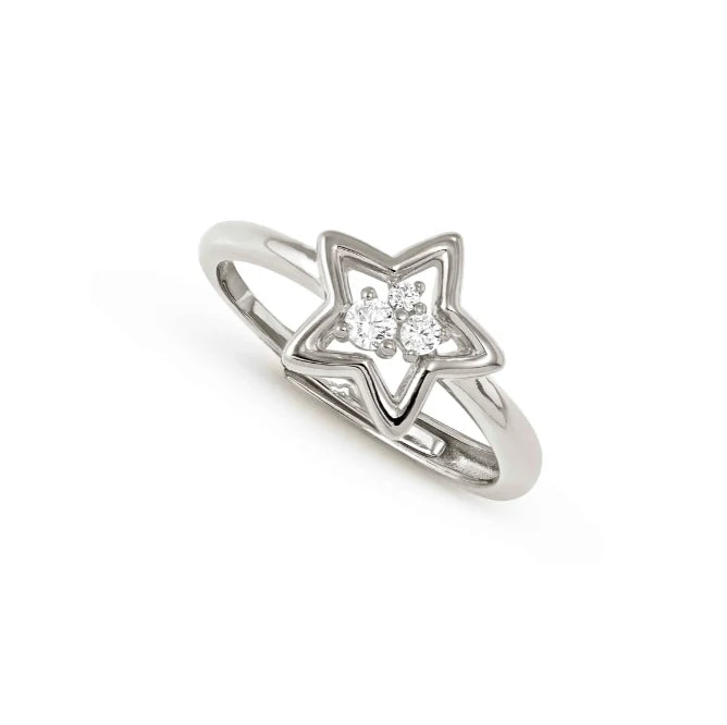 Dream Beats Sterling Silver Ring with Zirconia Star