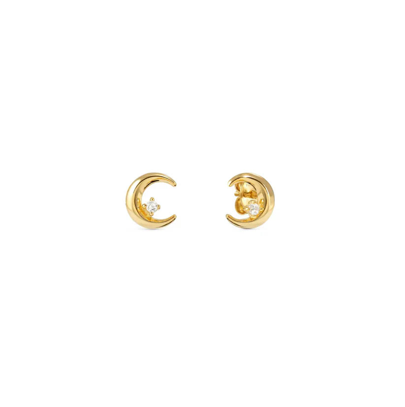 Dream Beats Earrings with Zirconia Gold Moon