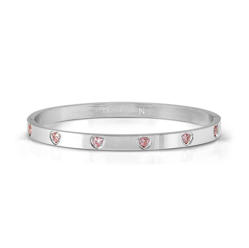 Pretty Bangle with Pink Cubic Zirconia