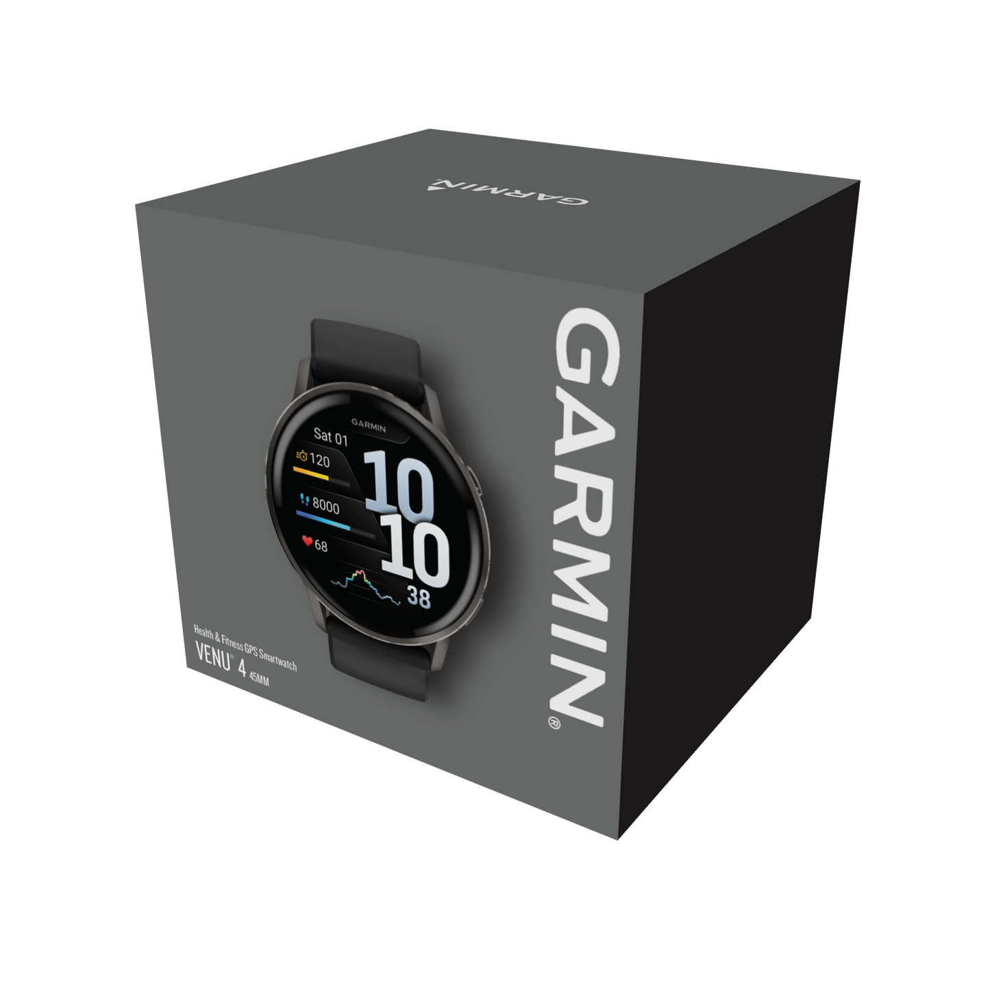 Garmin Venu 4 45mm Slate with Black Silicone Band
