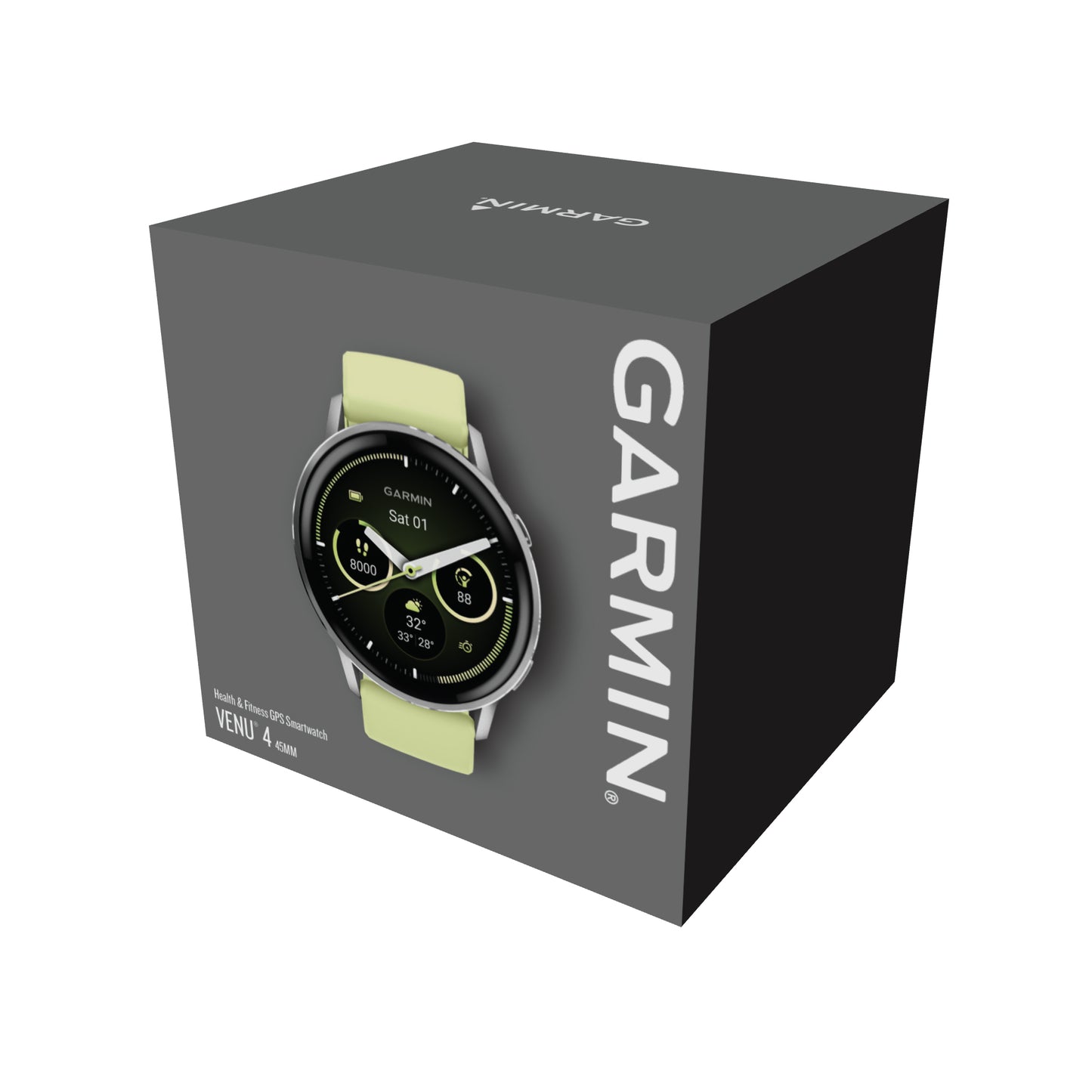 Garmin Venu 4 45mm Silver with Citron Silicone Band