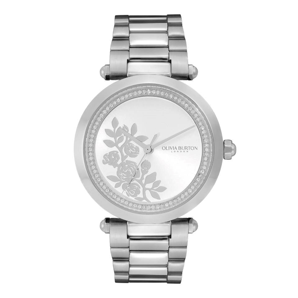 Silver Signature Floral Ladies Watch