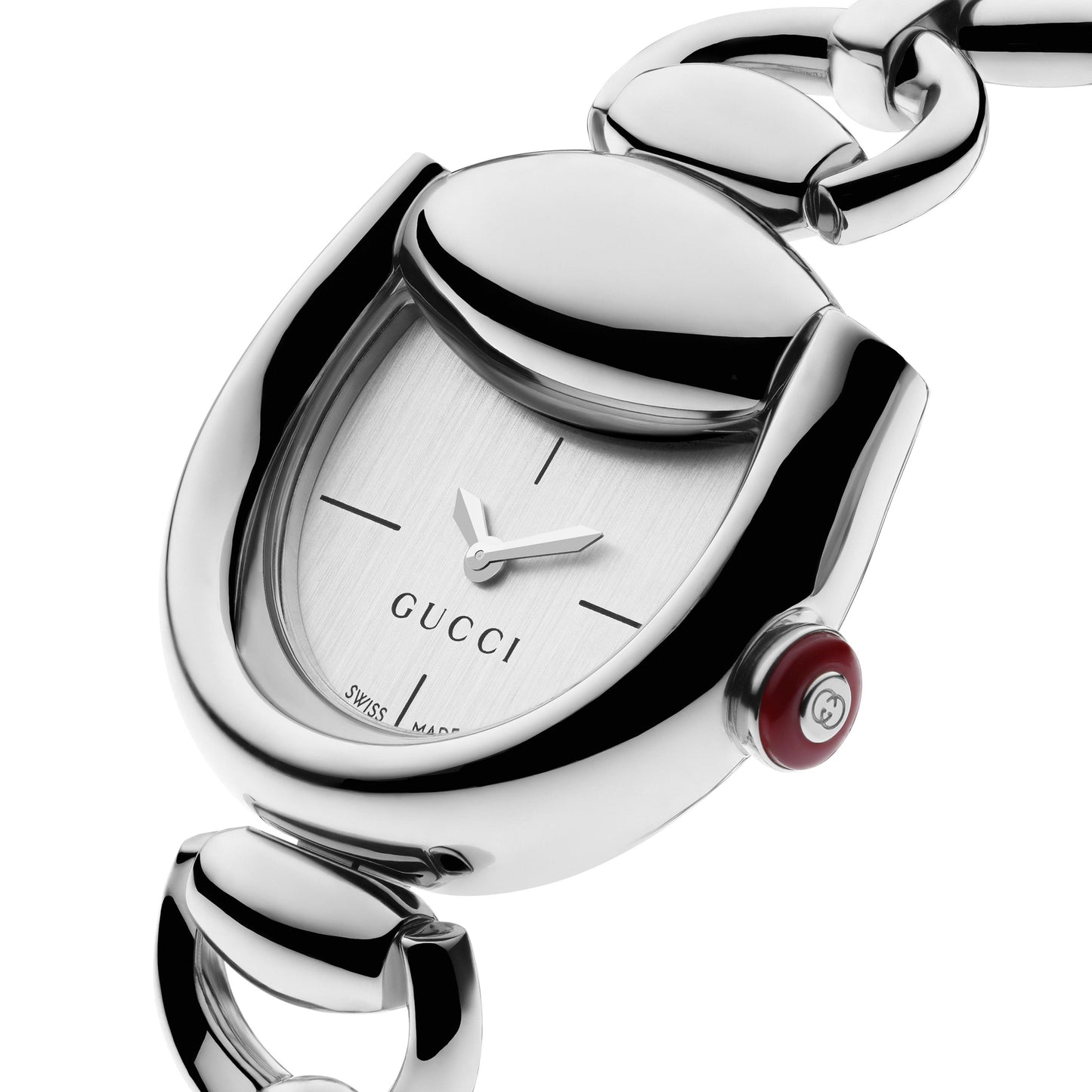GUCCI Horsebit Silver Stainless Steel Chain Bracelet Quartz Watch