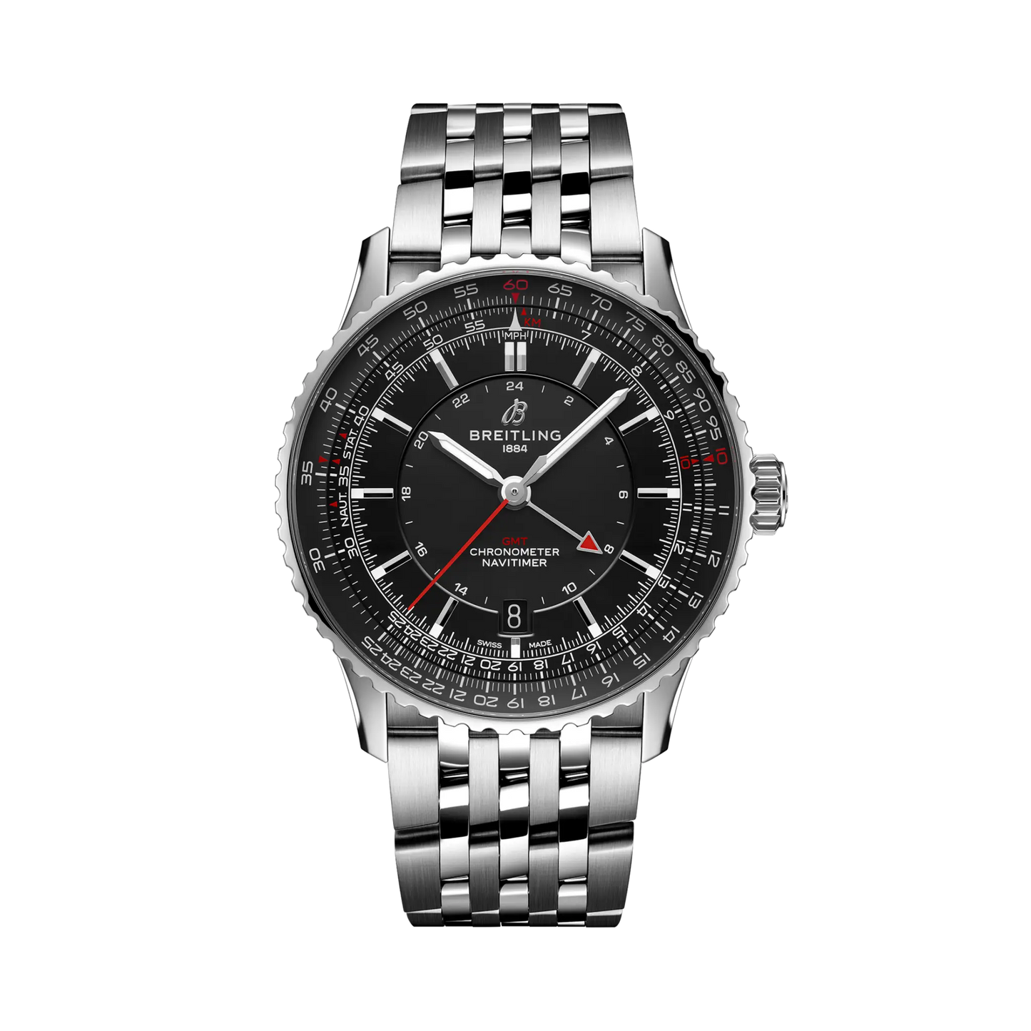 Navitimer Automatic GMT 41 | 41mm Steel Case Black Dial