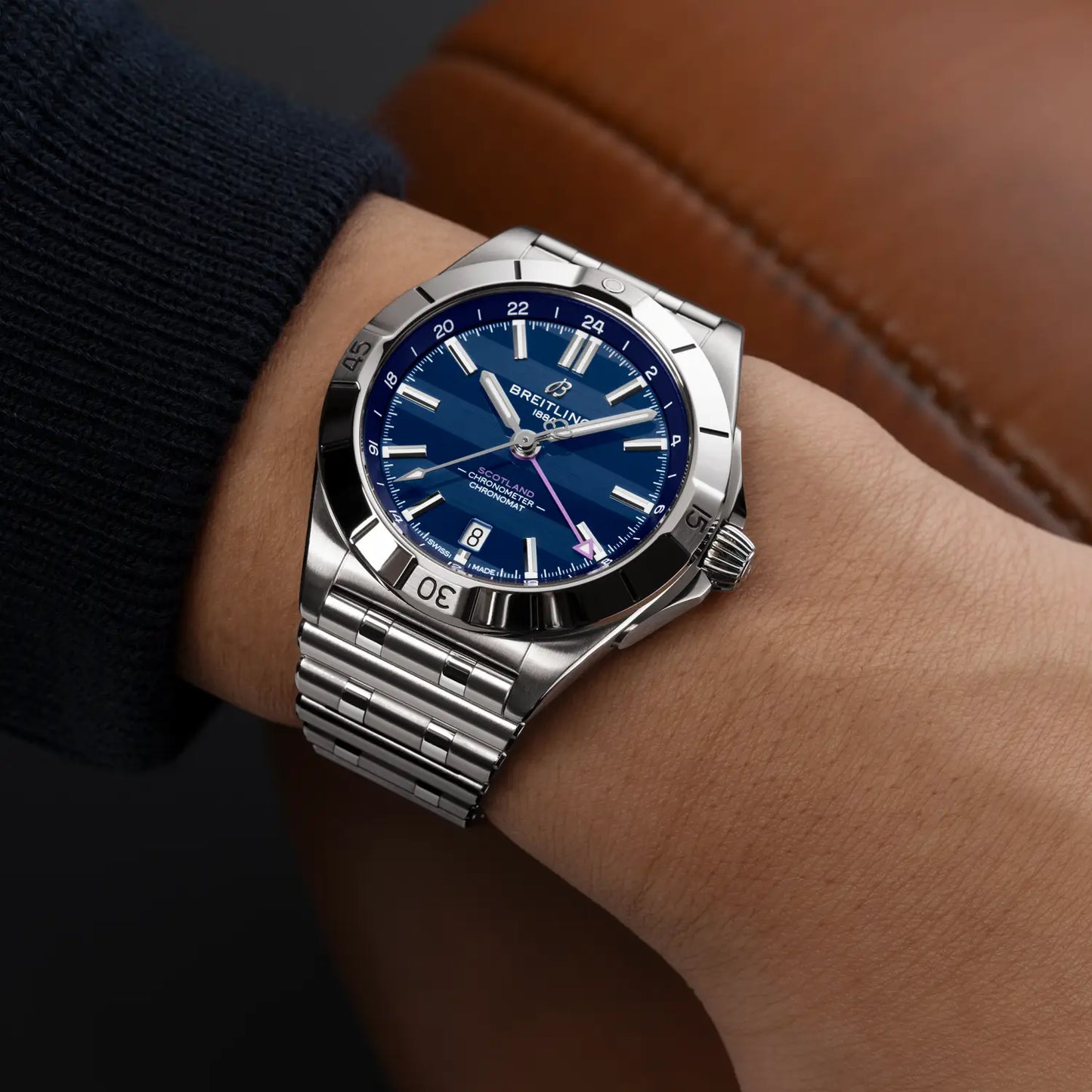 Chronomat Automatic GMT 40 Six Nations Scotland | 40mm Steel Case Blue Dial