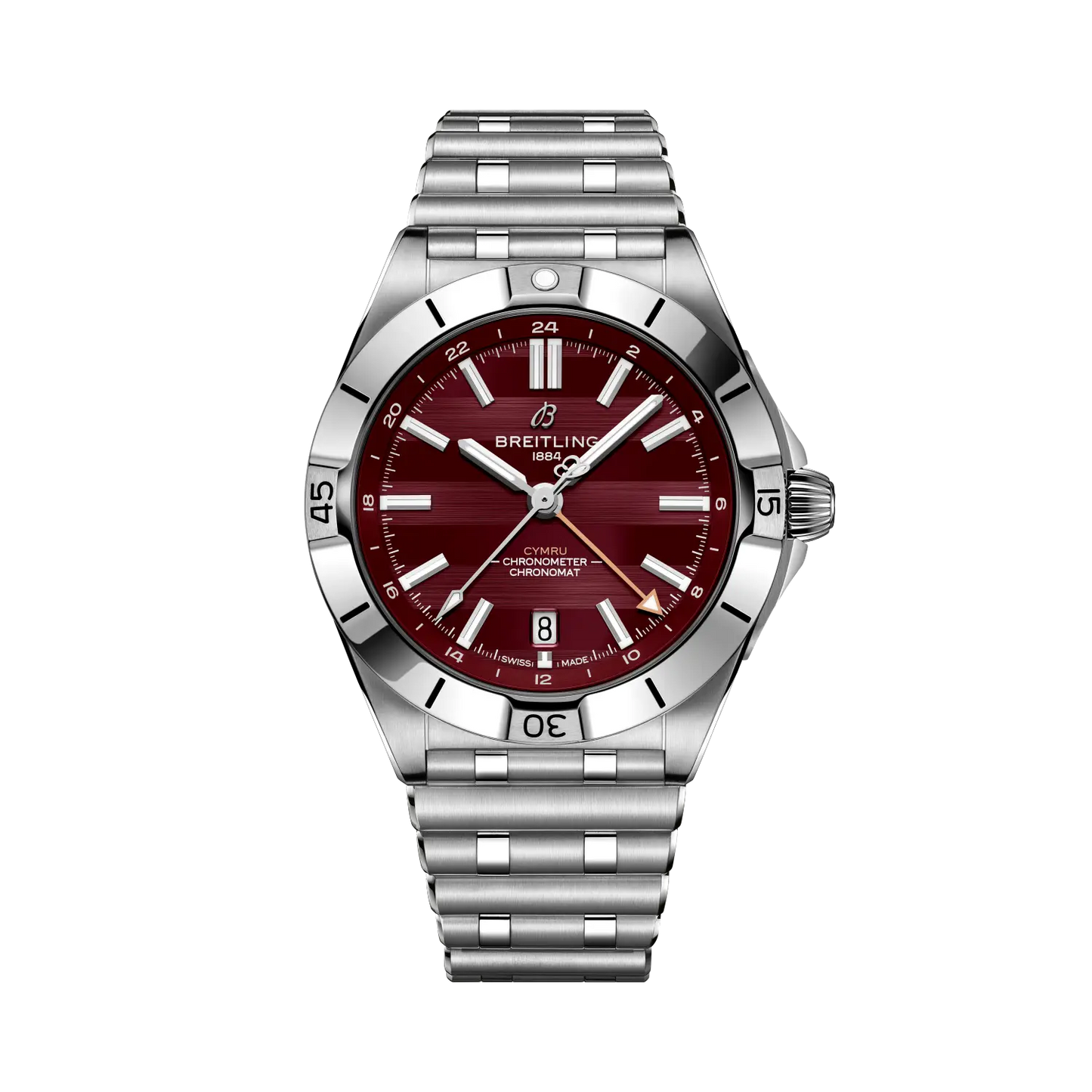 Chronomat Automatic GMT 40 Six Nations Wales | 40mm Steel Case Burgundy Dial