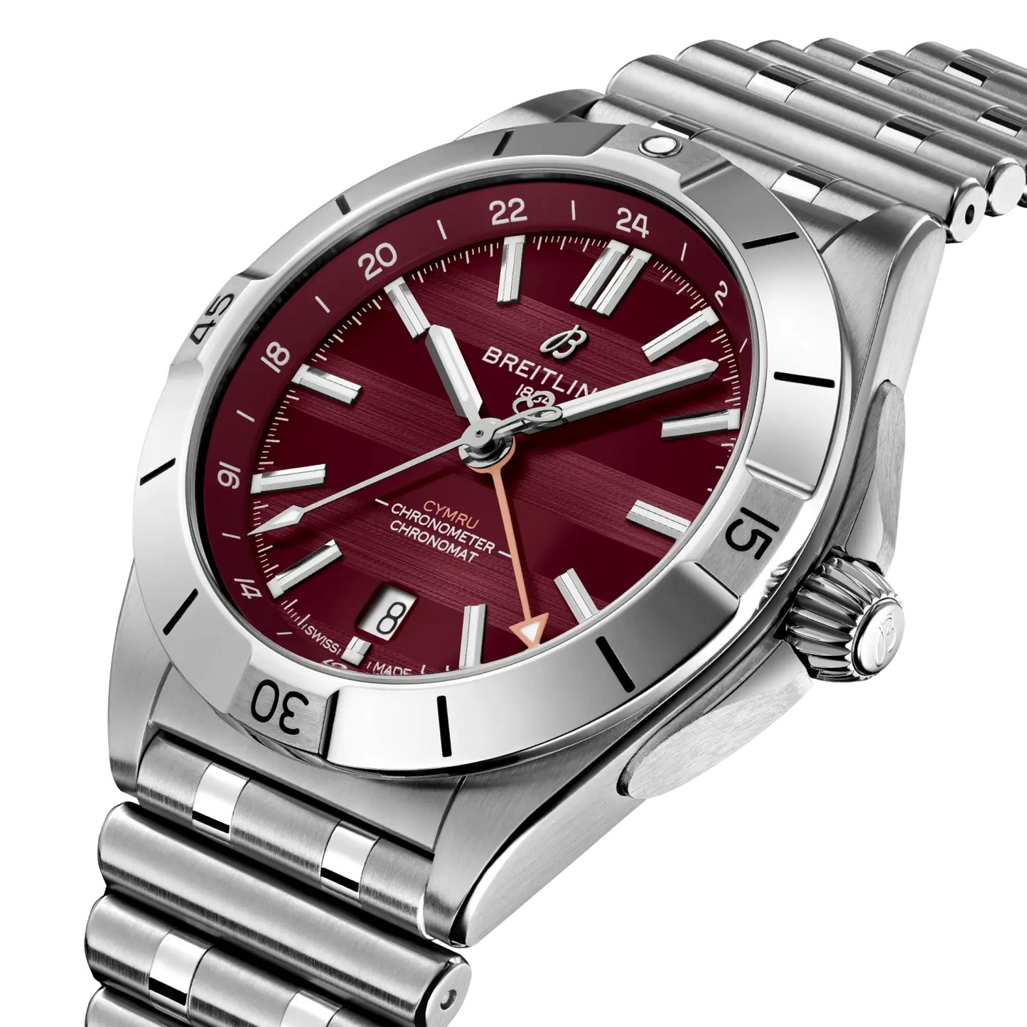 Chronomat Automatic GMT 40 Six Nations Wales | 40mm Steel Case Burgundy Dial