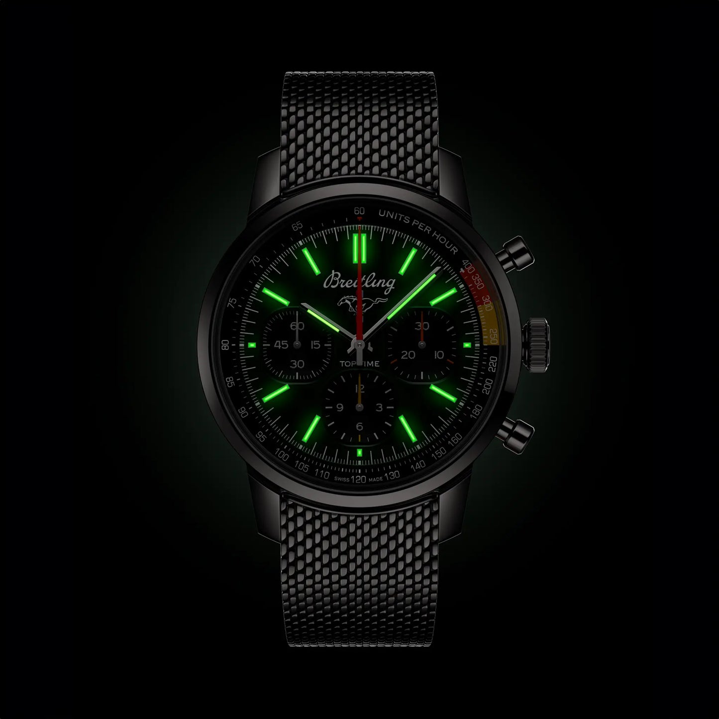 TOP TIME B01 FORD MUSTANG | 41mm Steel Case Green Dial
