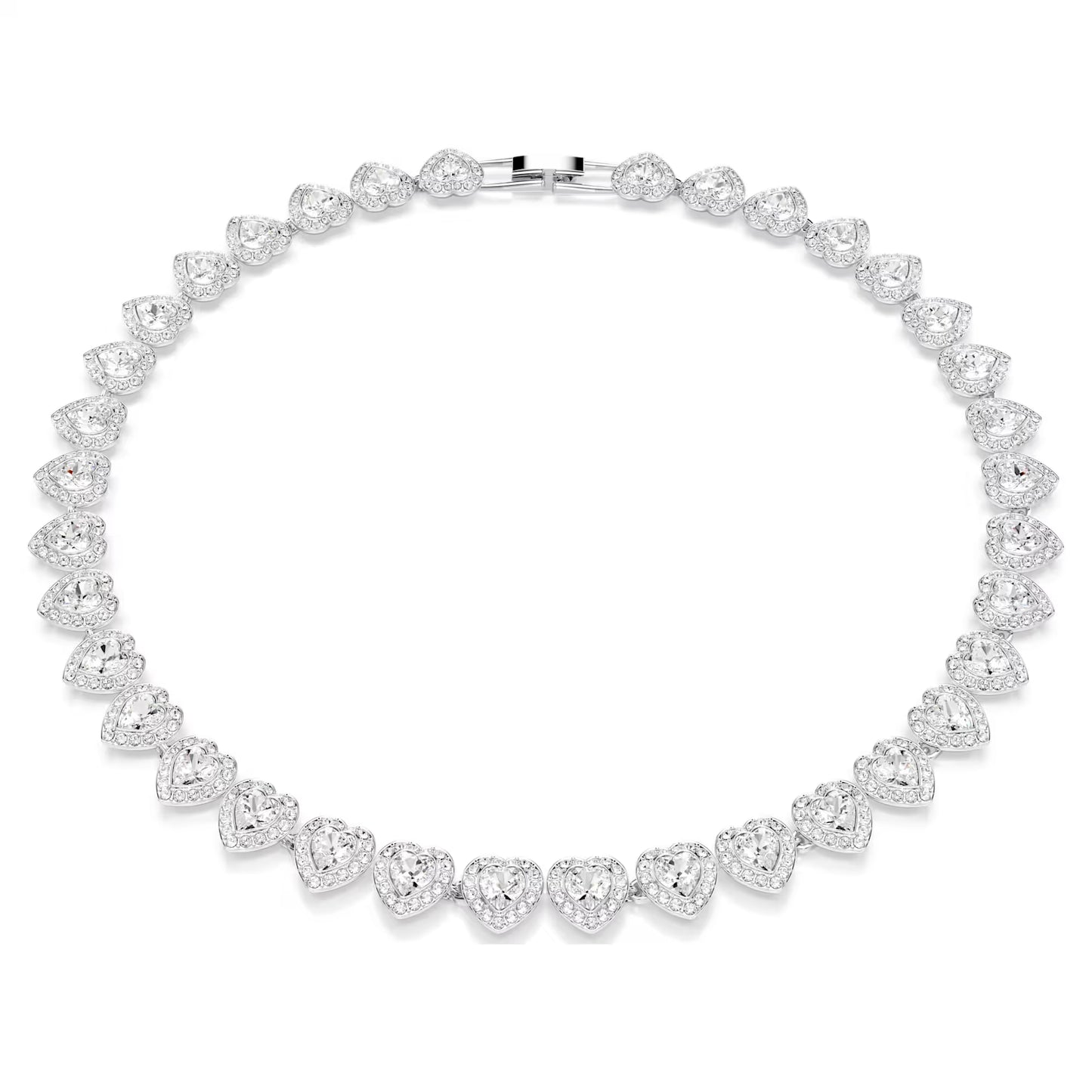 Ariana Grande x Swarovski Tennis necklace, Mixed cuts, Heart, White, Rhodium plated