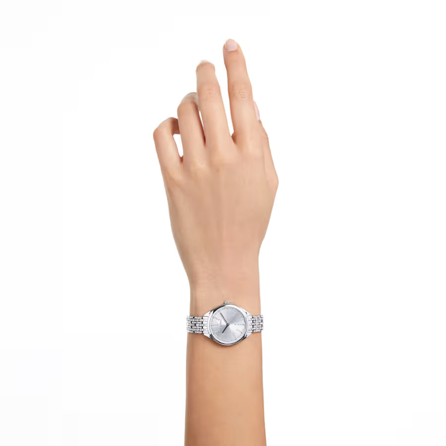 Attract watch, Swiss Made, Metal bracelet, Silver tone, Stainless steel