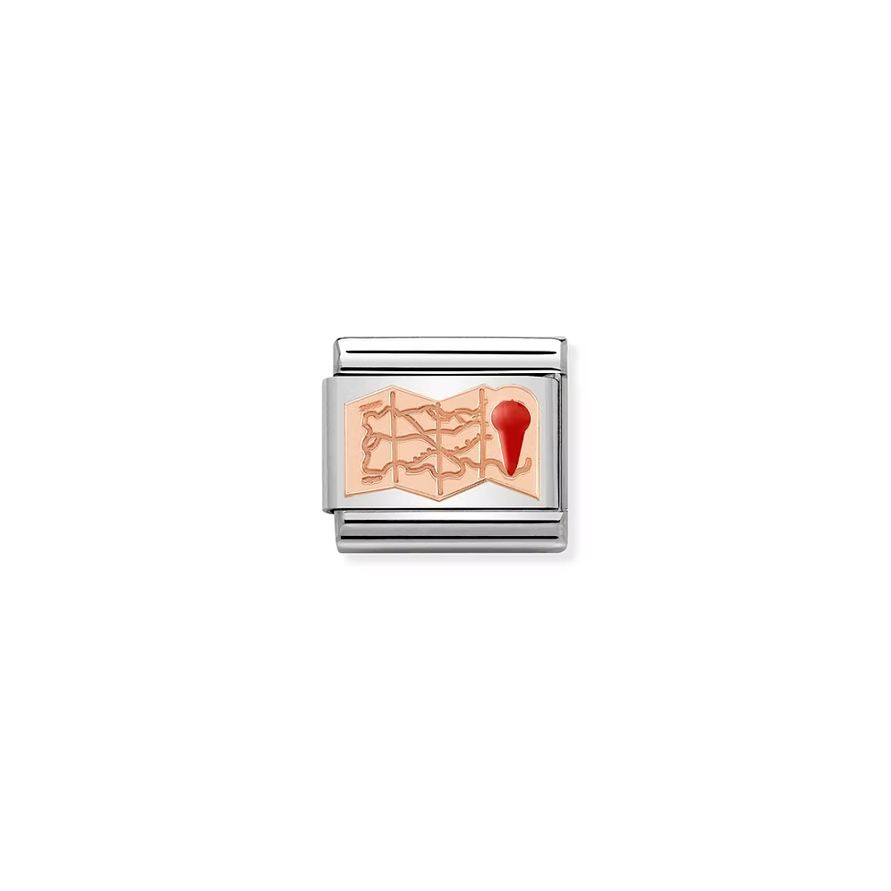 Rose Gold Travel Map Charm
