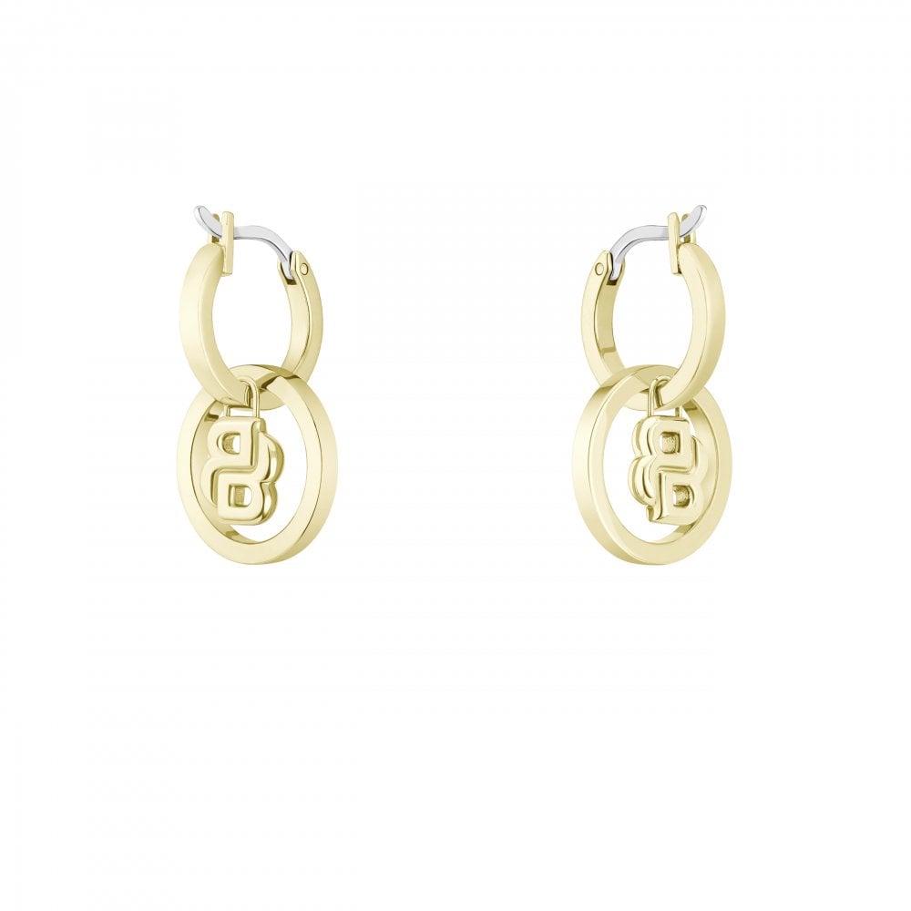 Gold-Tone Earrings with Double B Monogram Charm