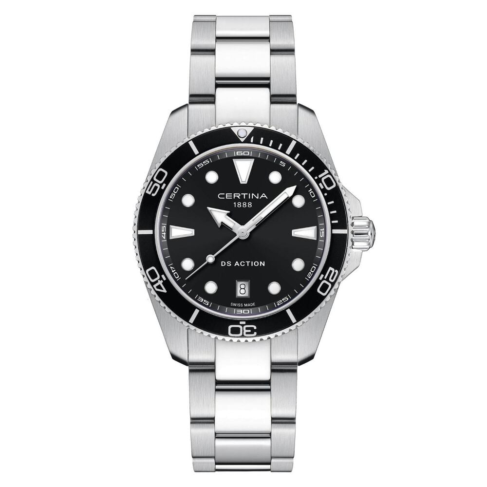 Certina DS Action 40mm Black Dial Stainless Steel Bracelet Watch