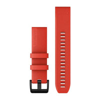 Garmin QuickFit 22 Watch Bands - Laser Red & Black Stainless Steel Hardware