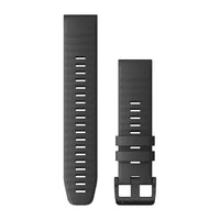 Garmin QuickFit 22 Watch Bands - Slate Grey Silicone Black Hardware
