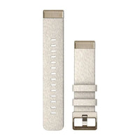 Garmin QuickFit 20 Watch Bands - Cream Heathered Nylon, Cream Gold Hardware
