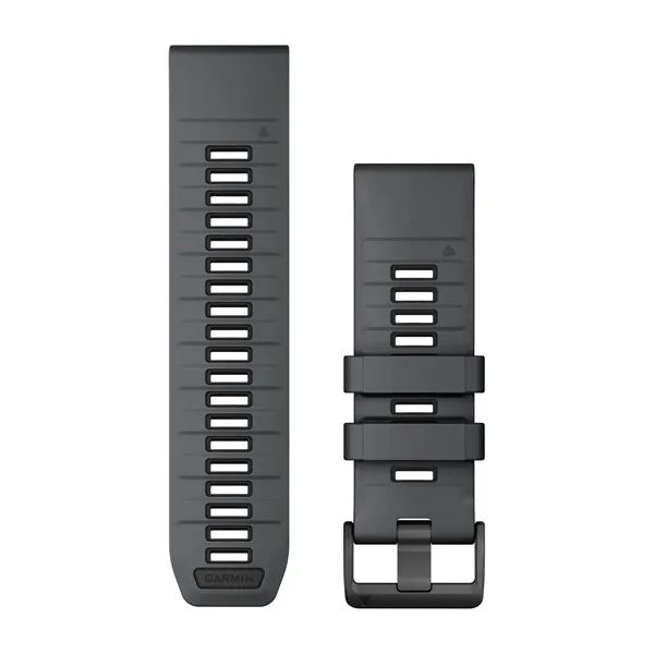 Garmin QuickFit 26 Watch Bands - Slate Grey/Black Silicone