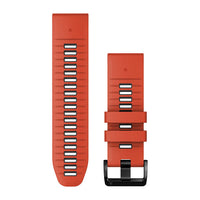 Garmin QuickFit 26 Watch Bands - Flame Red/Graphite Silicone