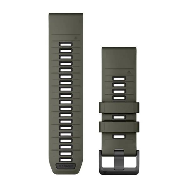 Garmin QuickFit 26 Watch Bands - Olive Drab/Black Silicone