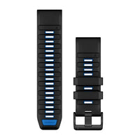 Garmin QuickFit 26 Watch Bands - Black/Pilot Blue Silicone