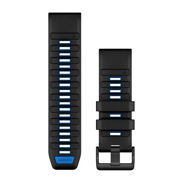 Garmin QuickFit 26 Watch Bands - Black/Pilot Blue Silicone