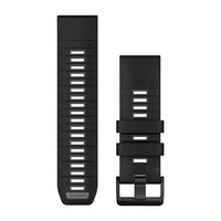 Garmin QuickFit 26 Watch Bands - Black/Pebble Gray Silicone