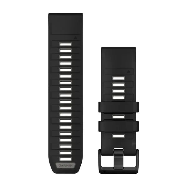 Garmin QuickFit 26 Watch Bands - Black/Pebble Gray Silicone