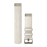 Garmin QuickFit 20 Watch Bands - Cream Heathered Nylon, Soft Gold Hardware