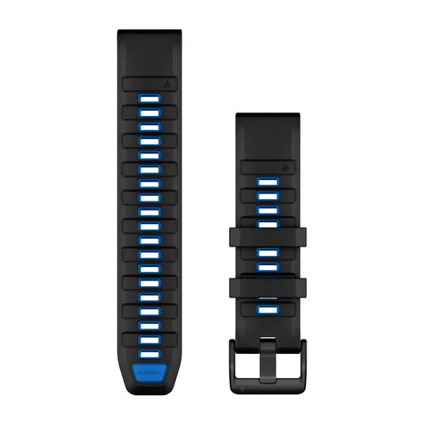 Garmin QuickFit 22 Watch Bands - Black/Pilot Blue Silicone