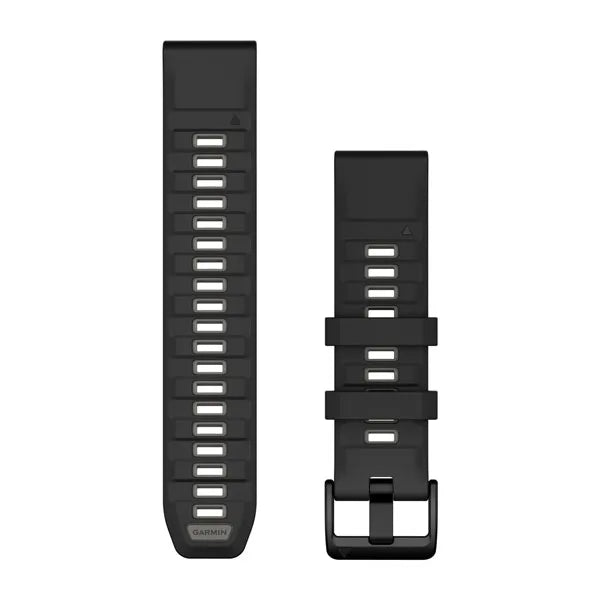 Garmin QuickFit 22 Watch Bands - Black/Pebble Gray Silicone