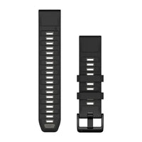 Garmin QuickFit 22 Watch Bands - Black/Pebble Gray Silicone