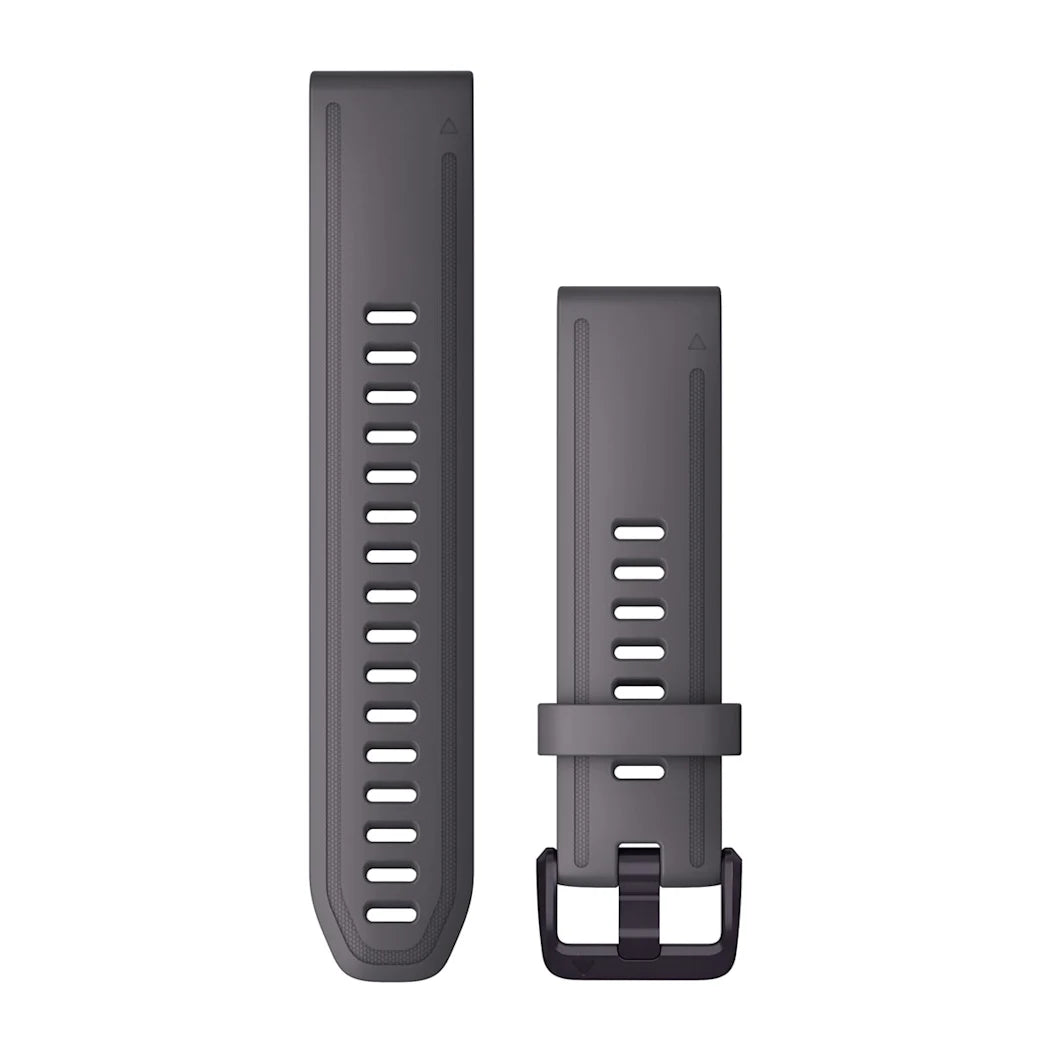 Garmin QuickFit 20 Watch Bands - Shale Grey Silicone, Amethyst Hardware