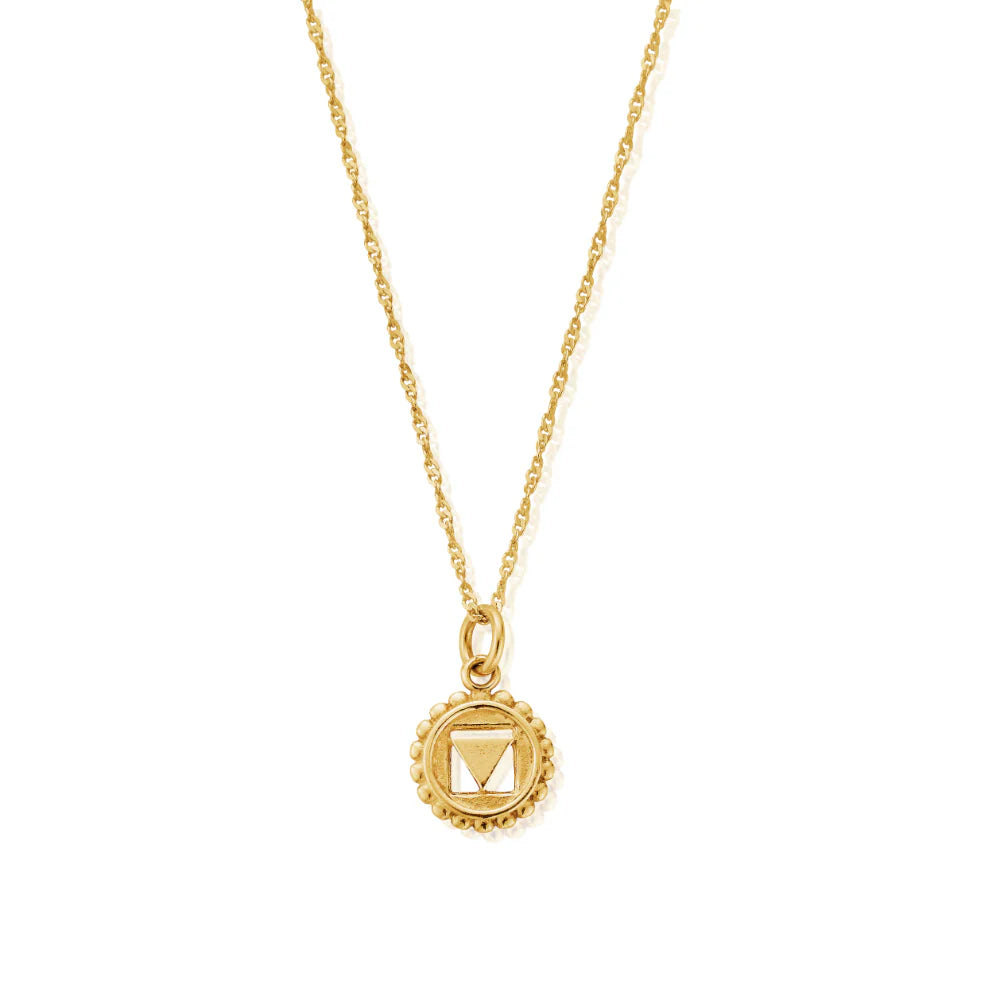 Gold Plated Tiny Twisted Rope Chain Third Eye Chakra Necklace