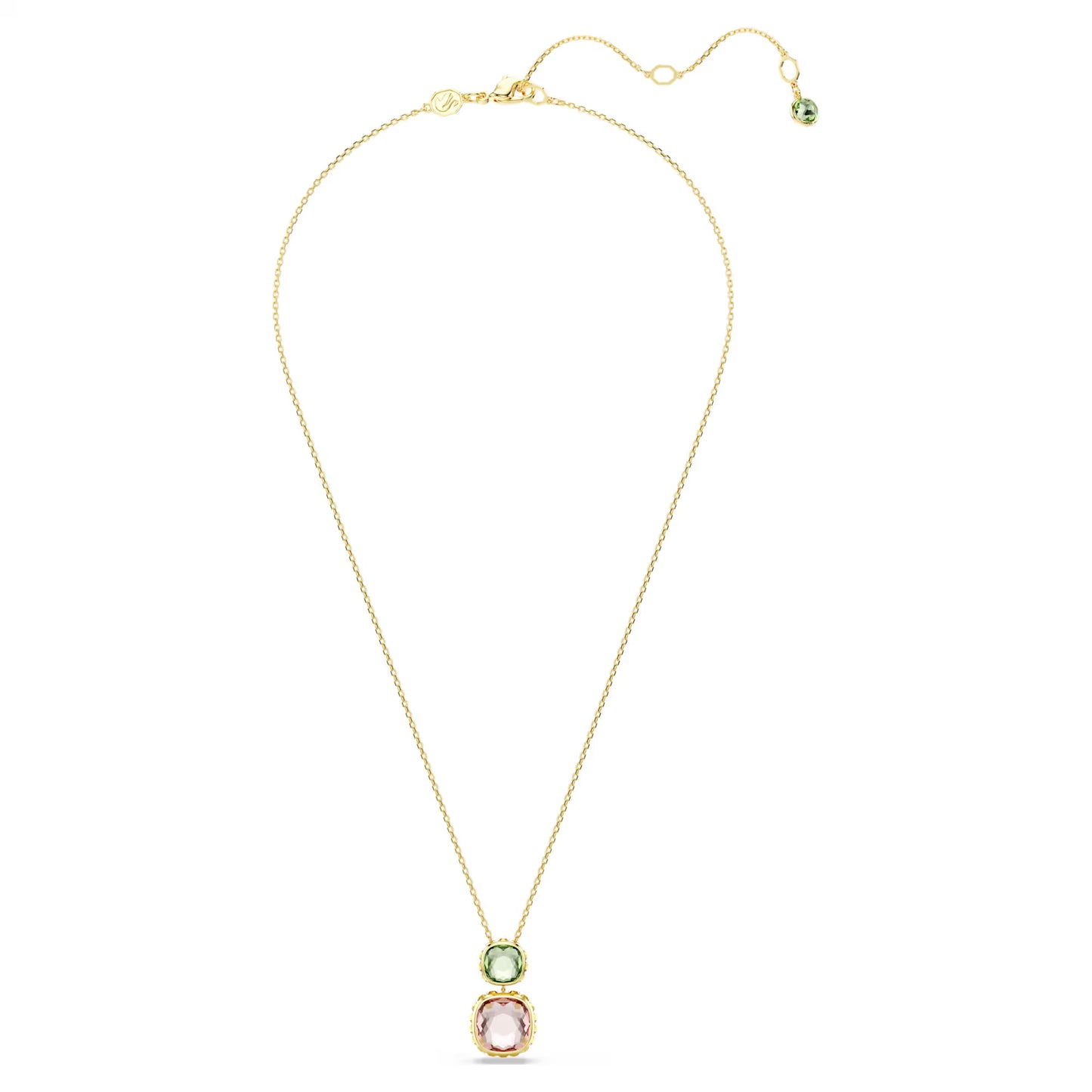 Chroma pendant, Cushion cut, Gold-tone plated