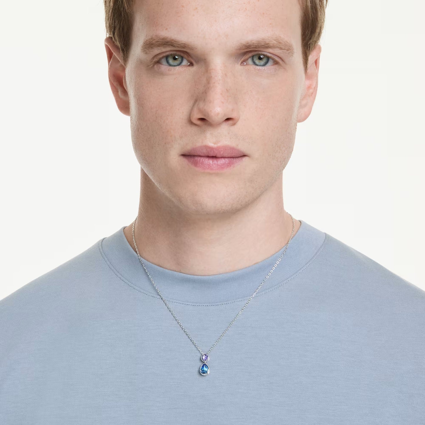 Chroma pendant, Mixed cuts, Multicoloured, Rhodium plated