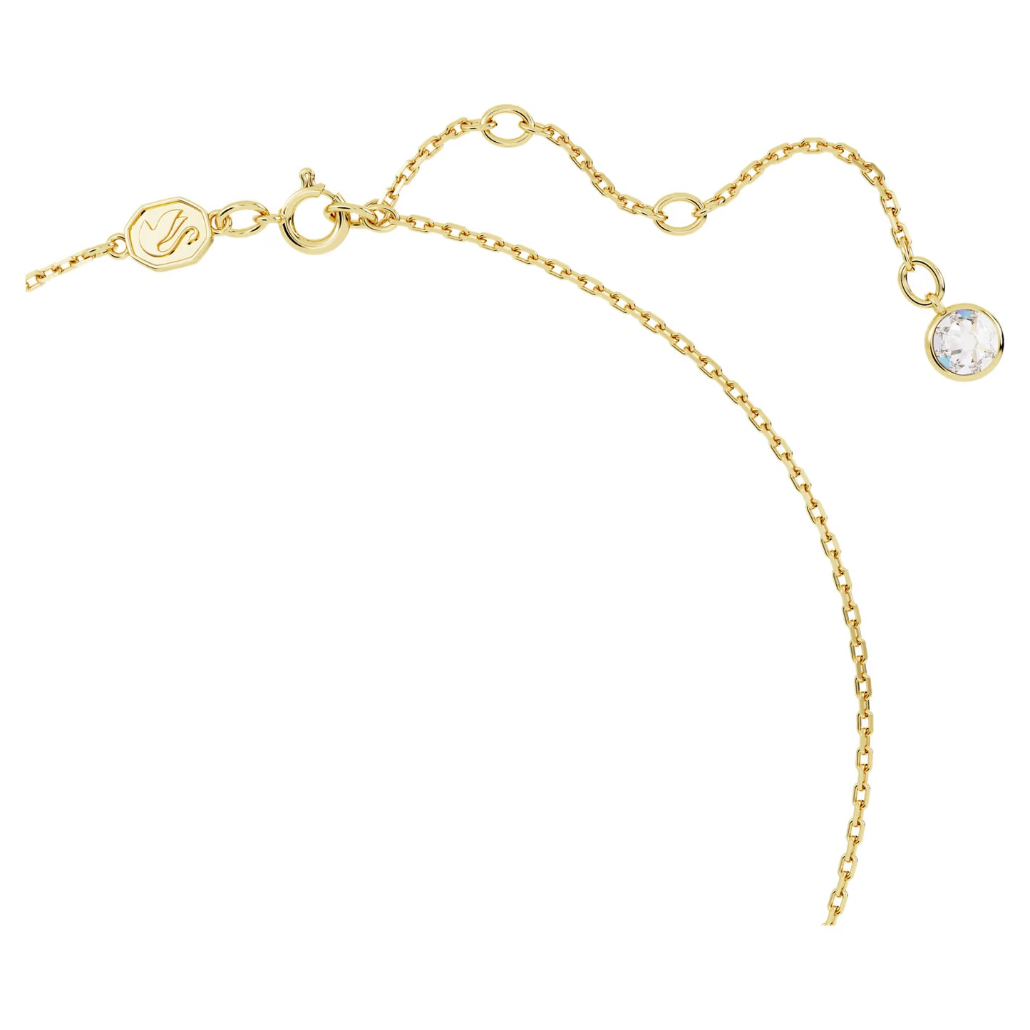 Chroma pendant, Pear cut, Green, Gold-tone plated