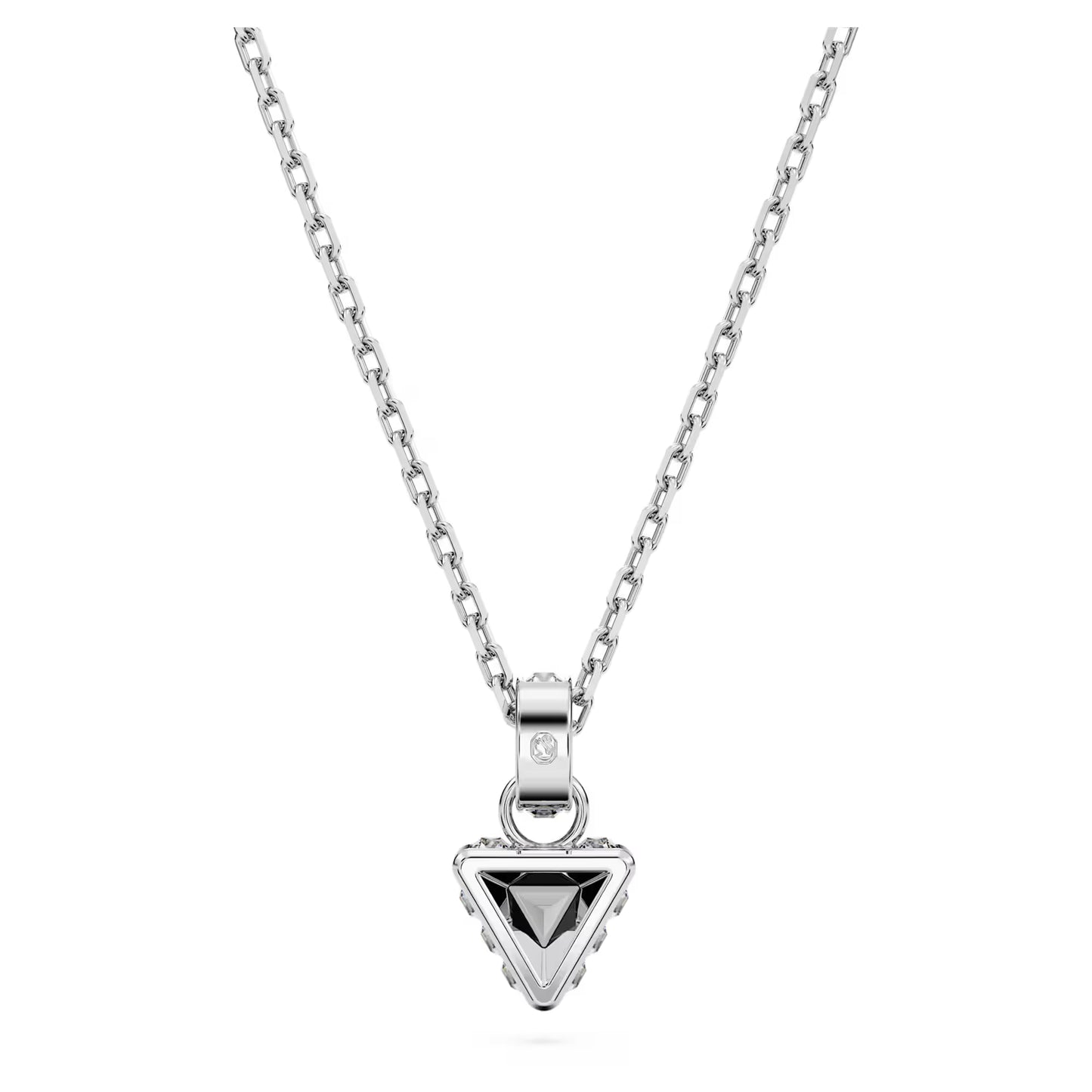 Chroma pendant, Triangle cut, Grey, Rhodium plated