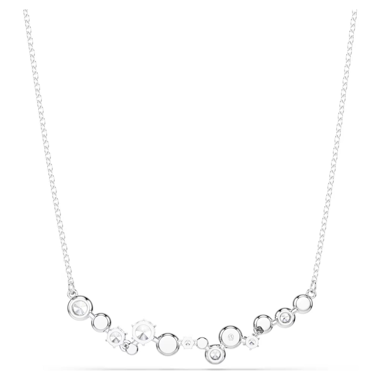Constella necklace, Mixed cuts, White, Rhodium plated