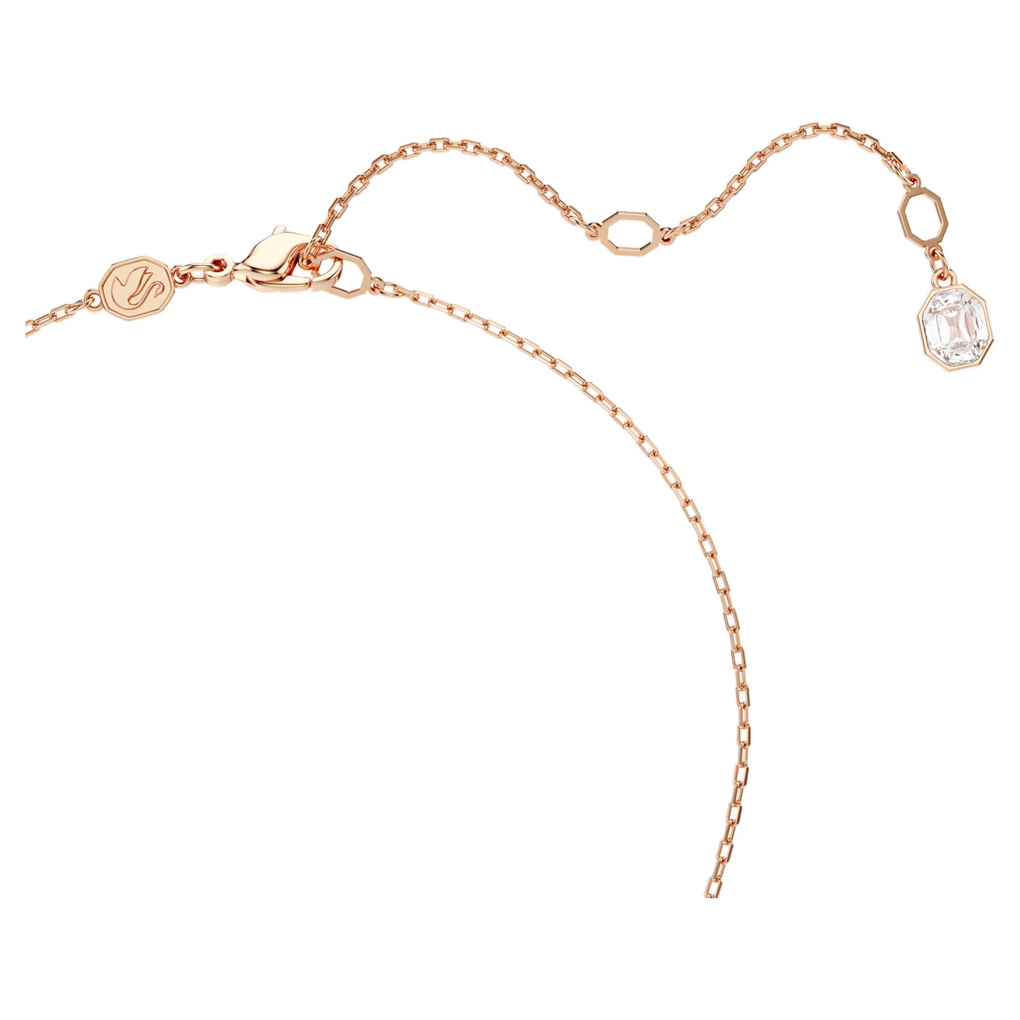Constella pendant, Pavé, Round cut, White, Rose