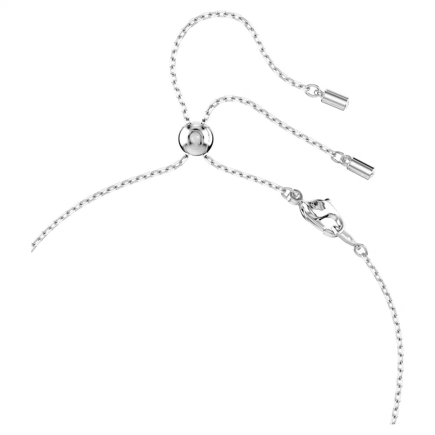 Constella Y necklace, Crystal pearl, Rhodium