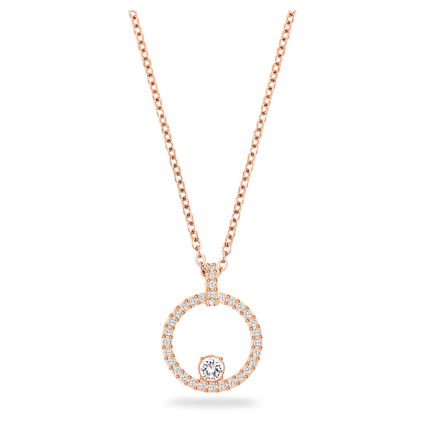 Creativity pendant Circular, White, Rose-gold tone