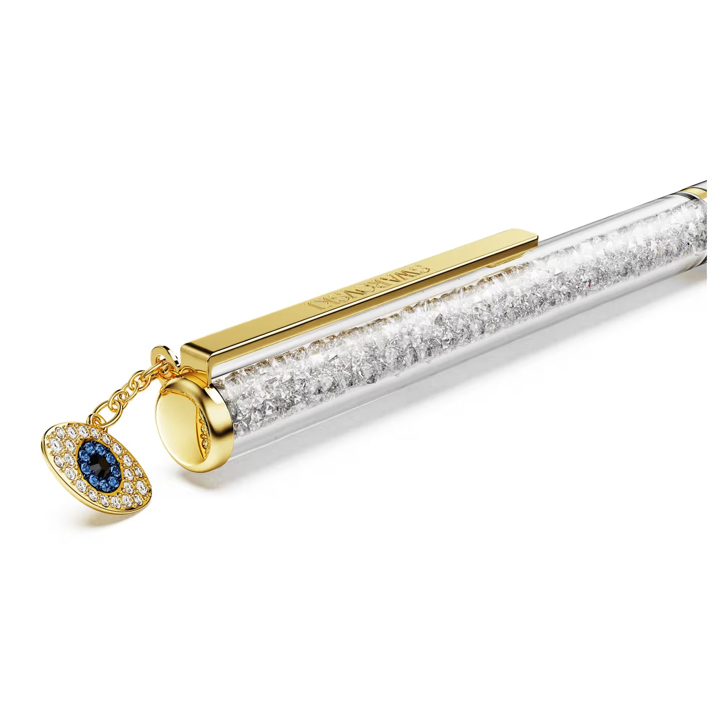 Crystalline ballpoint pen, Evil eye, Gold tone, Mixed metal finish